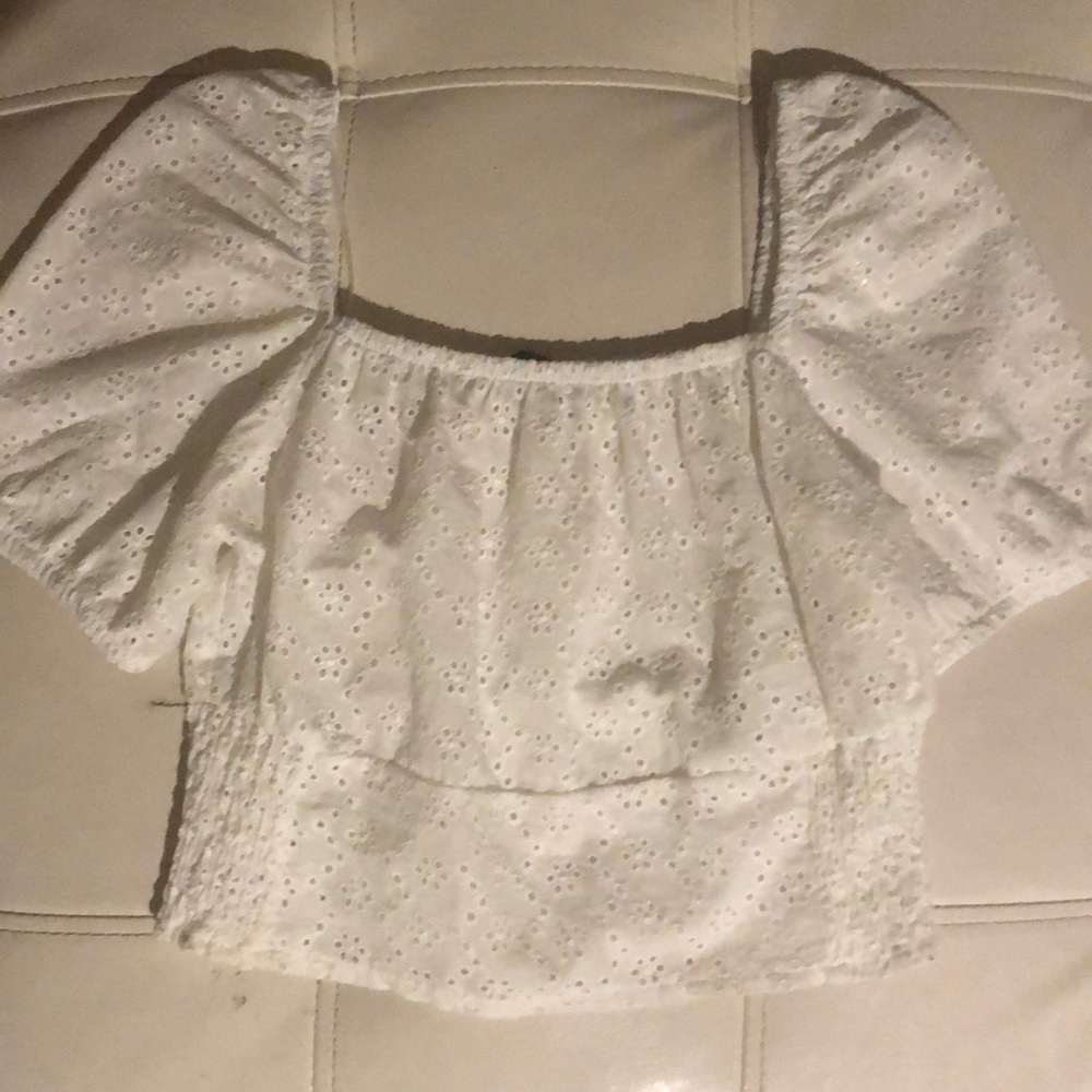 White Square Neck Crop Top